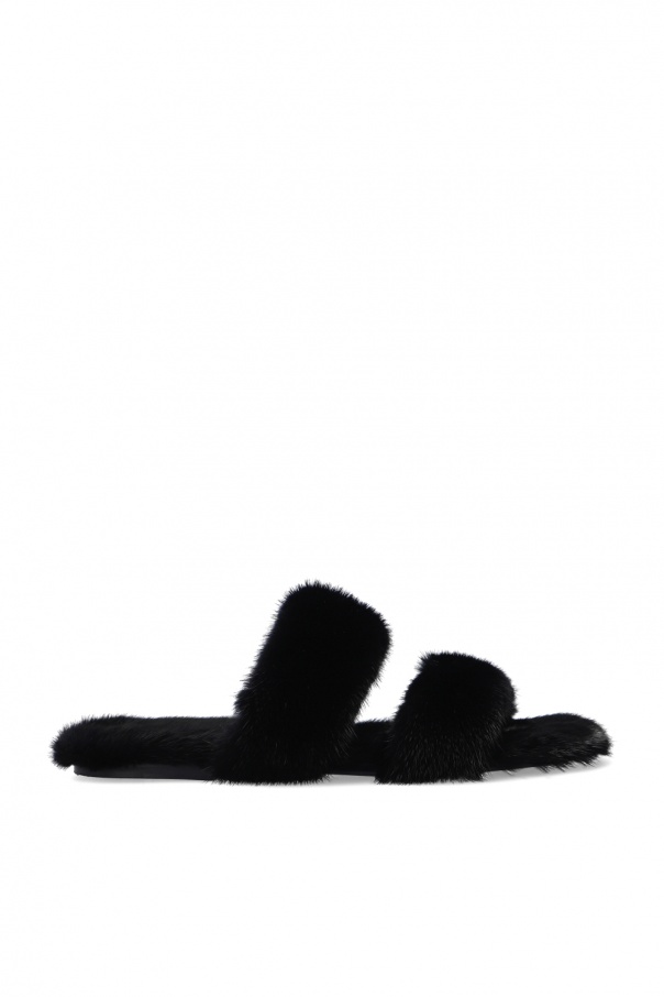 Saint Laurent Fur slides